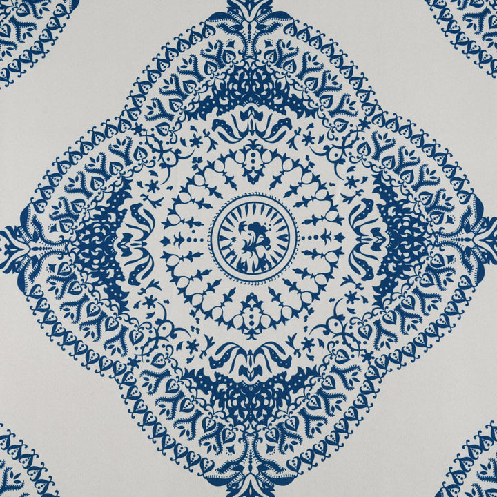 Klyszejko Majestic Medallion Printed Room Darkening Curtains for Living Room, Bedroom Single Panel Bungalow Rose Curtain Color: Blue Size per Panel: 50"W x 120"L