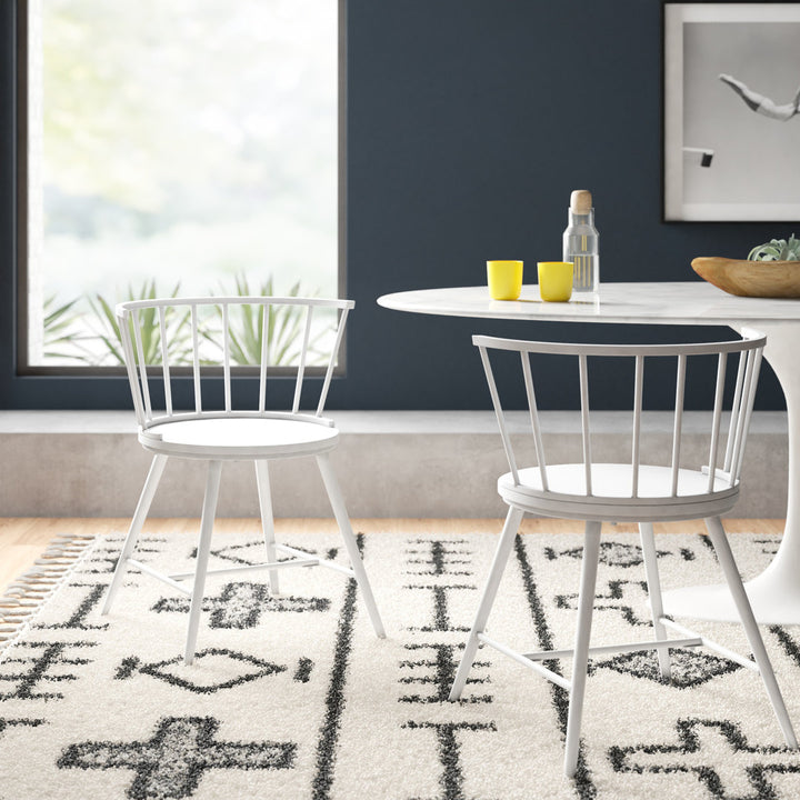 Johanna Metal Side Chair (Set of 2) Laurel Foundry Modern Farmhouse® Color: White