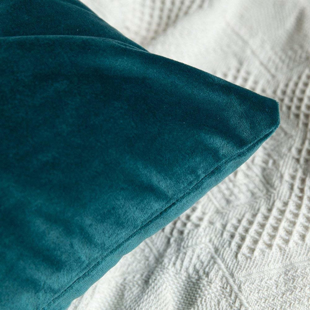 Solid Velvet Pillow Cover Decor Ur Space Color: Teal Size: 18"H x 18"W