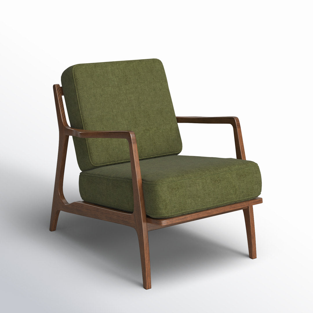 Gabe Fabric Upholstered Lounge Armchair Joss & Main Upholstery Color: Distressed Green Velvet
