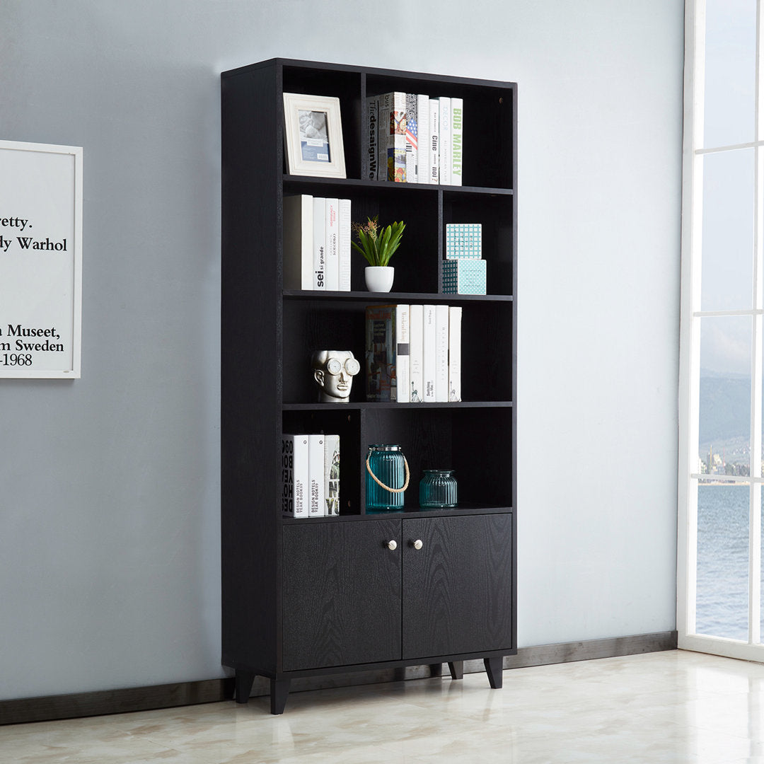 Rathore 68" H x 31.5" W Standard Bookcase Ebern Designs Color: Black