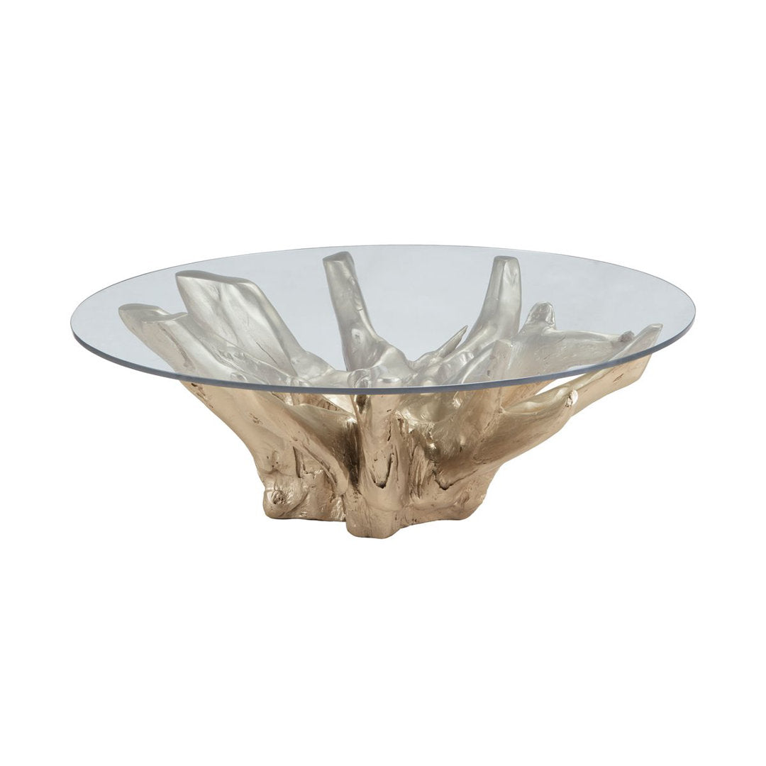 Figurine Coffee Table Everly Quinn Base Color: Champagne