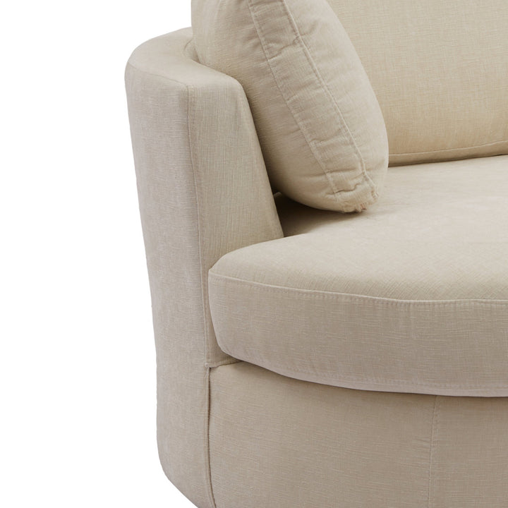 42" Wide Slipcovered Swivel Barrel Chair Latitude Run® Body Fabric: Beige Chenille