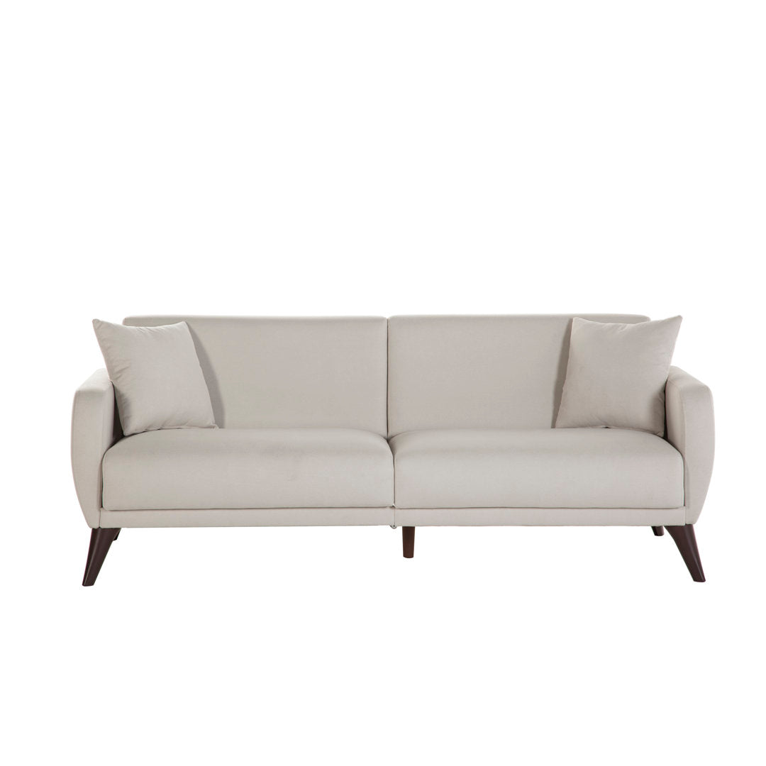 Lelana Twin 78.75 Polyester Tufted Sofa Brayden Studio® Fabric: Beige