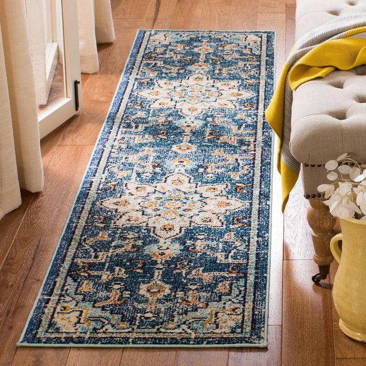 Felty Oriental Blue/Light Blue Area Rug Langley Street® Rug Size: Runner 2'2" x 6'