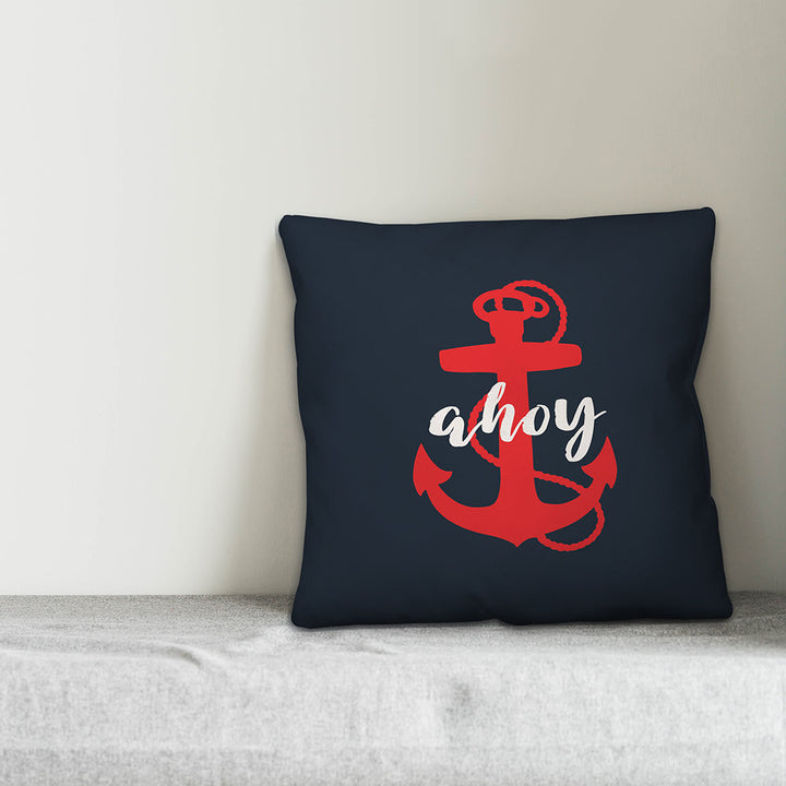 Ahoy Anchor Throw Pillow Designs Direct Creative Group Size: 20" x 20"