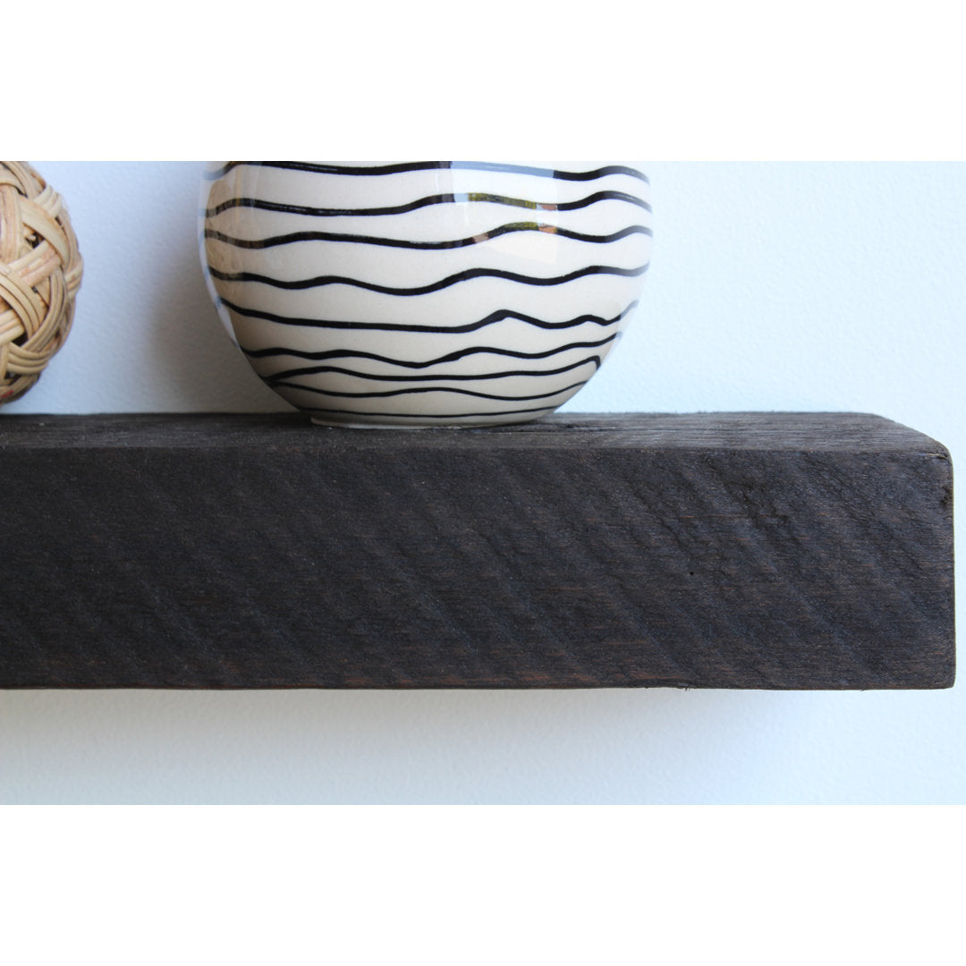 Joao 2 Piece Solid Wood Floating Shelf with Reclaimed Wood Gracie Oaks Size: 2" H x 40" W x 7" D Finish: Coffee Bean