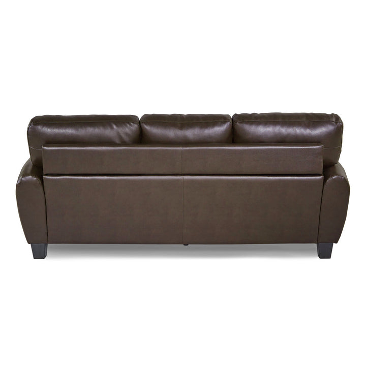 Coombs 85" Faux Leather Round Arm Sofa Lark Manor™ Upholstery Color: Dark