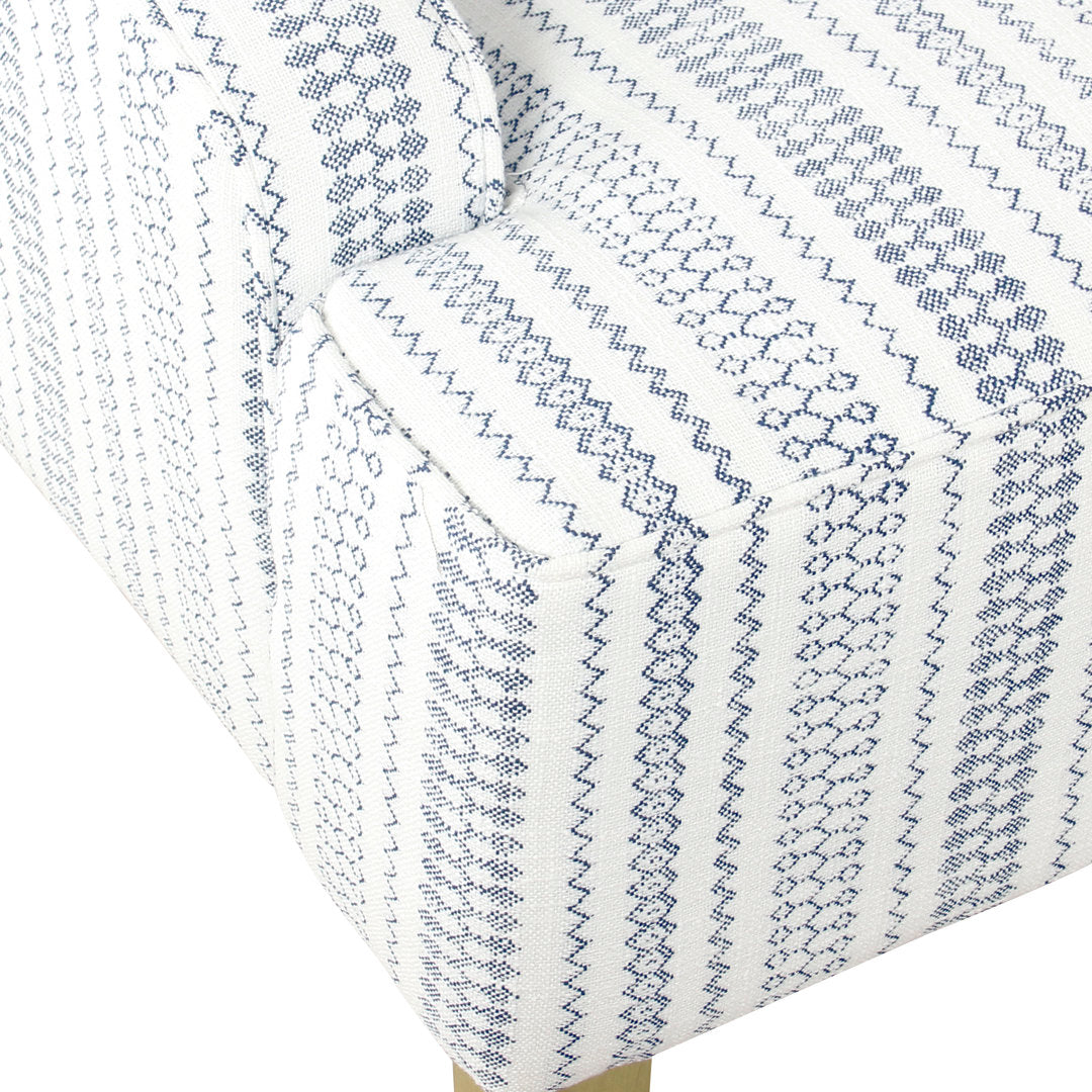 Adona Accent Chair Mistana™ Fabric: Blue/White Farmhouse Stripe 100% Cotton
