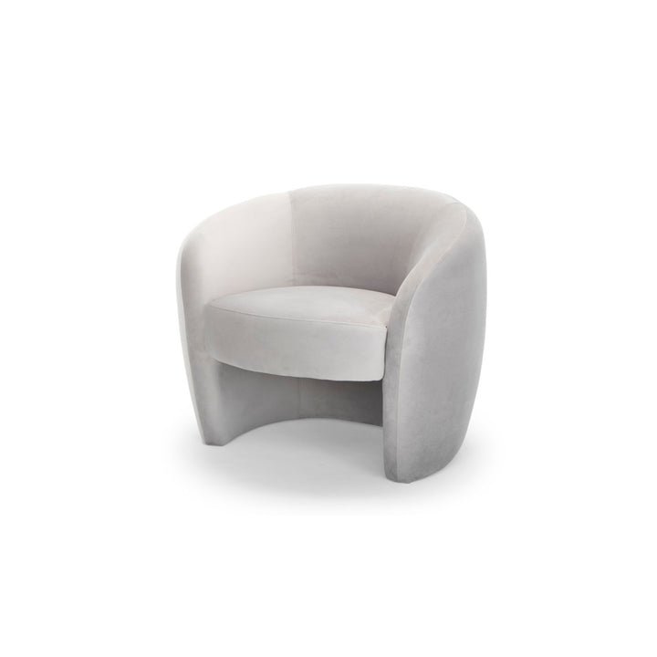 Kearney Upholstered Barrel Chair AllModern Fabric: Stax Light Grey Performance Velvet