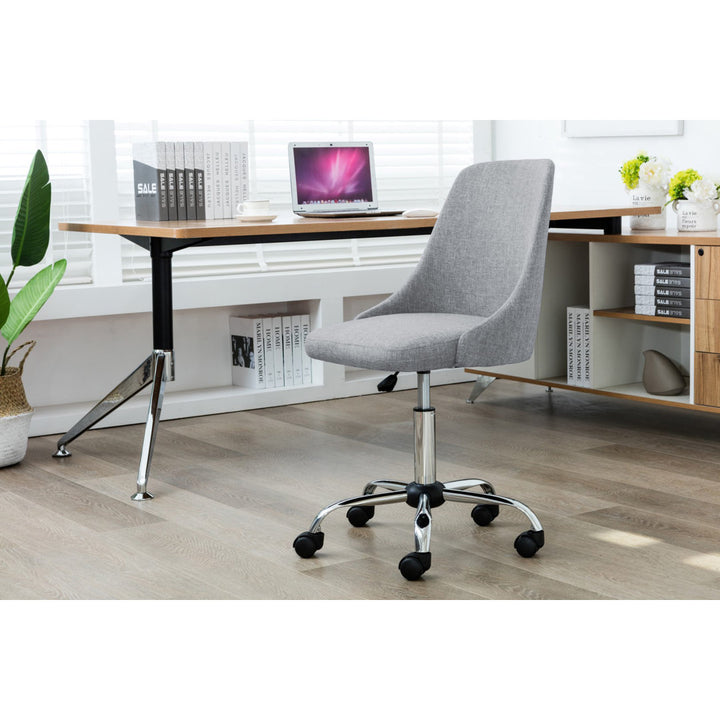 Natalia Fabric Upholstered Office Chair with Chrome Base Etta Avenue™ Teen Upholstery Color: Gray