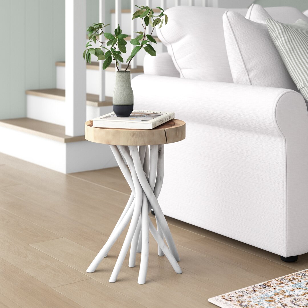 Selah Solid Wood Pedestal End Table Sand & Stable™ Table Base Color: White