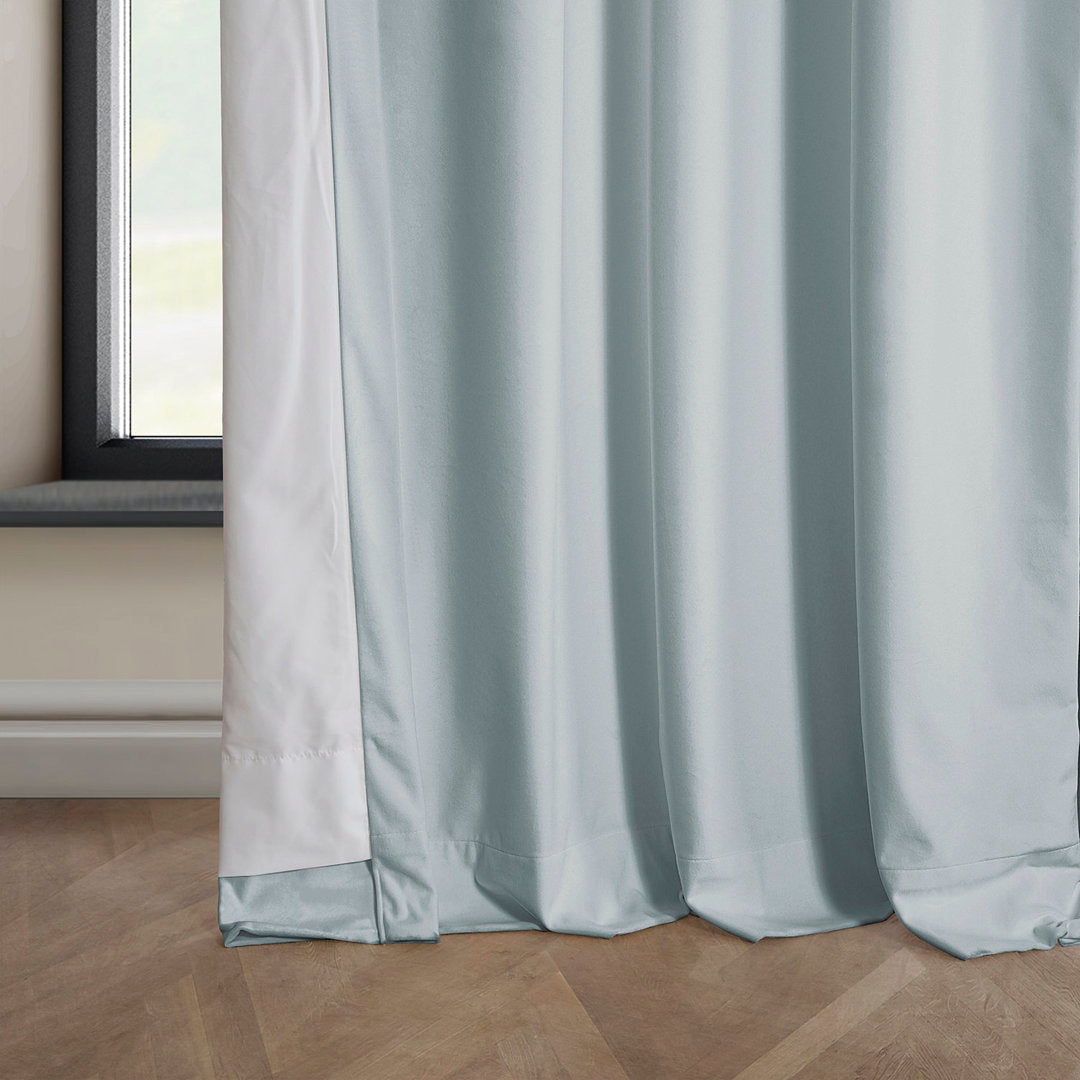 Matra Plush Velvet Curtains for Bedroom - Room Darkening Curtains for Living Room Window Single Panel AllModern Curtain Color: Aquarius Blue Size per Panel: 50" W x 96" L