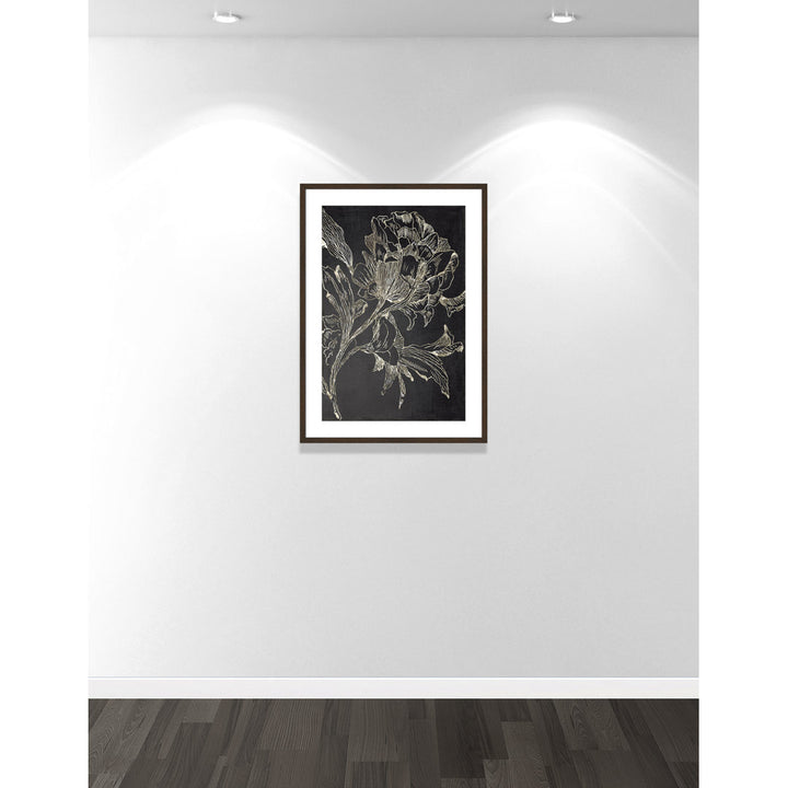 Golden Flower Folklore I by Asia Jensen - Picture Frame Graphic Art Print Joss & Main Size: 35.5" H x 25.5" W Format: Walnut Framed