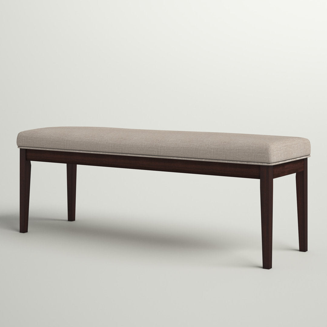 Lancaster Solid Wood Bench Three Posts™ Upholstery Color: Beige