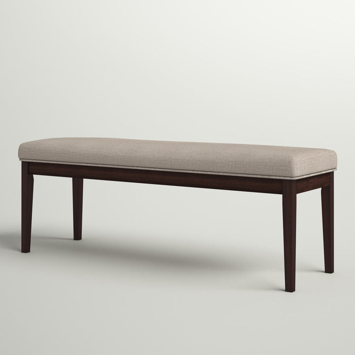 Lancaster Solid Wood Bench Three Posts™ Upholstery Color: Beige