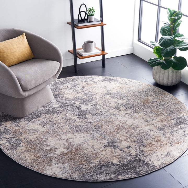 Hassell Abstract Light Gray/Gray Area Rug Trent Austin Design® Rug Size: Round 5'3"
