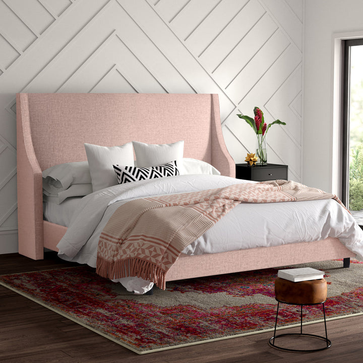 Bernadine Upholstered Low Profile Standard Bed Mercury Row® Color: Classic Linen Linen Size: Twin