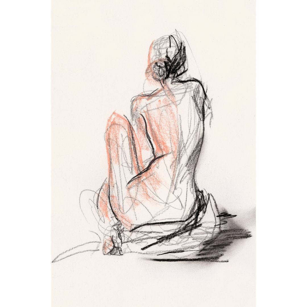 Figure Gesture II by Jennifer Paxton Parker - Wrapped Canvas Drawing Print Etta Avenue™ Size: 48"H x 32"W Mat Included: No, Format: Maple Framed Canvas