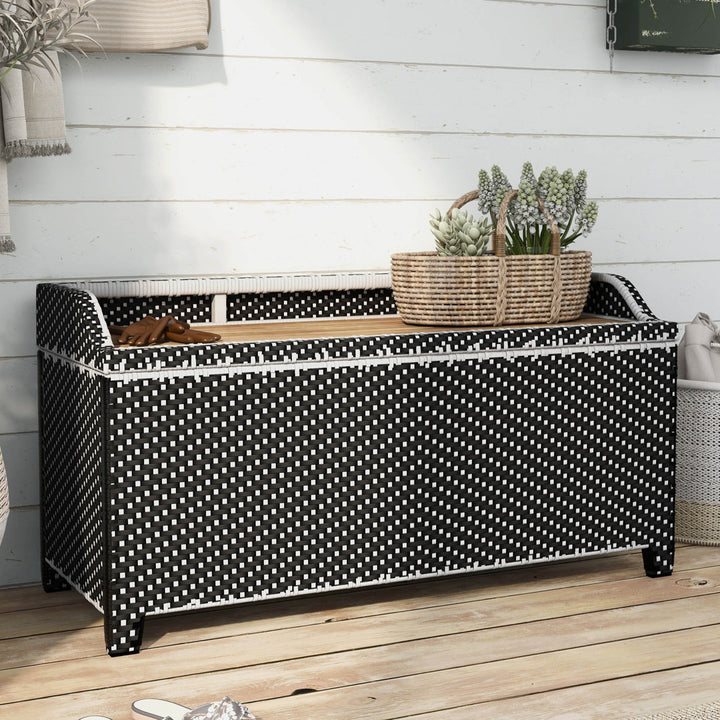 Angelah Tides Wicker Storage Bench Lark Manor™ Color: Black