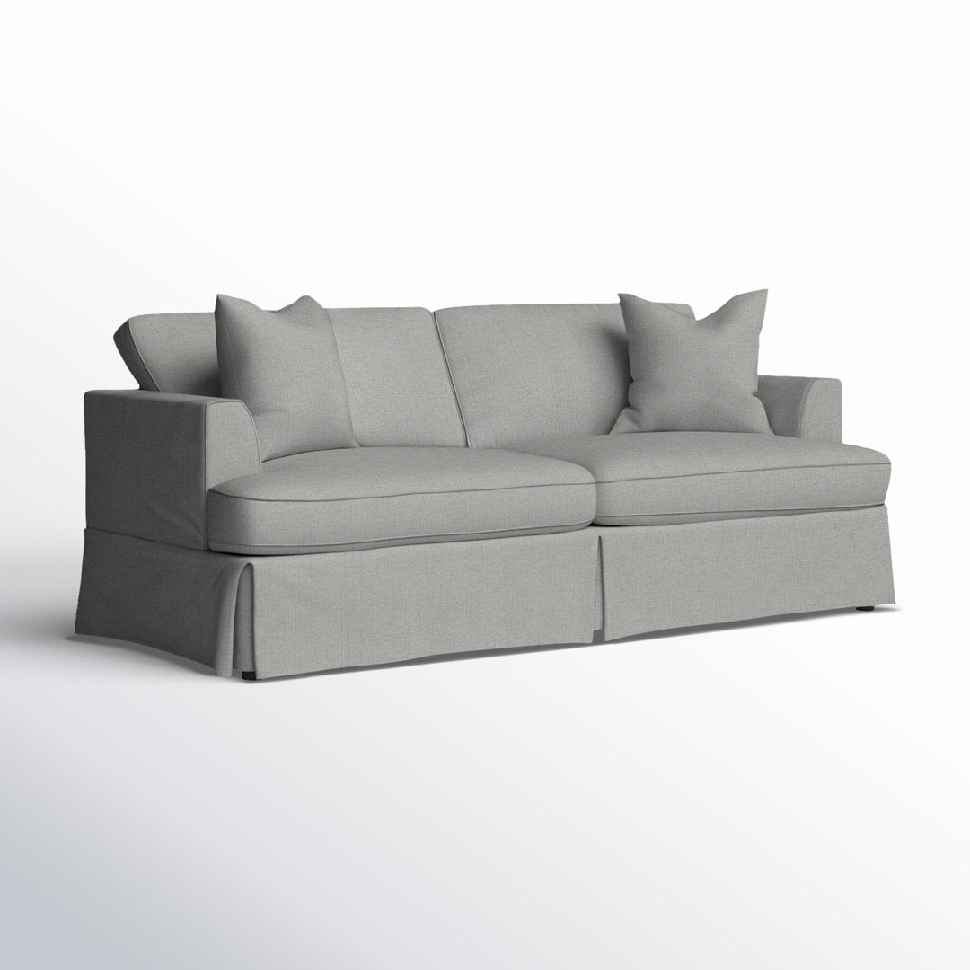 Lucia 93" Recessed Arm Slipcovered Sofa Bed Wayfair Custom Upholstery™ Fabric: Topsider Twill