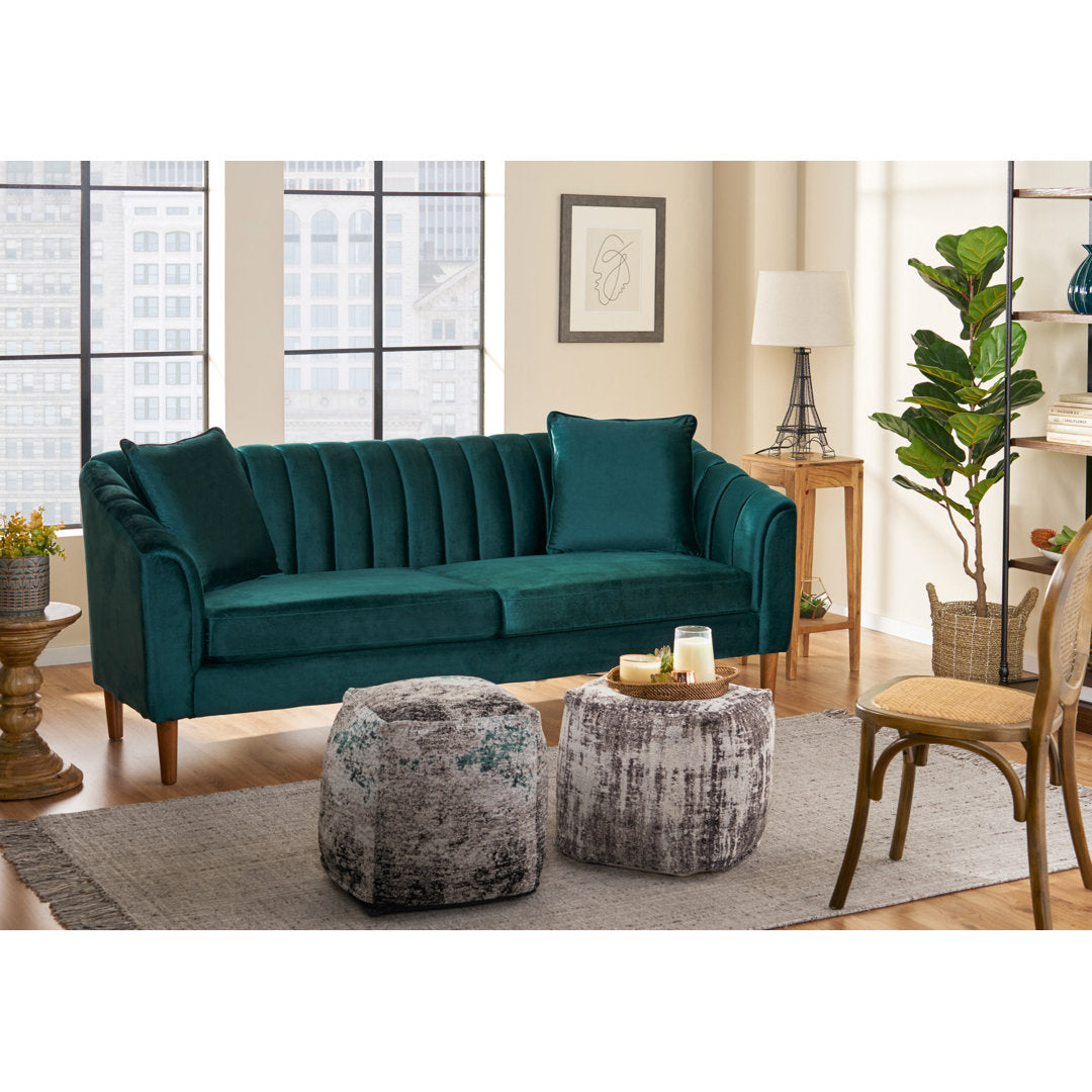 Lawson 84.5" Recessed Arm Sofa Kelly Clarkson Home Upholstery Color: Teal