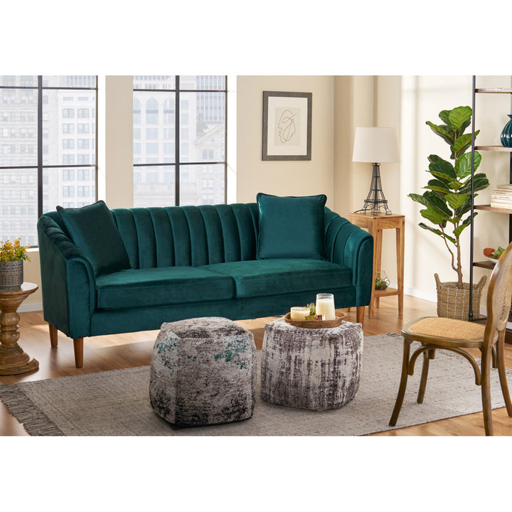Lawson 84.5" Recessed Arm Sofa Kelly Clarkson Home Upholstery Color: Teal