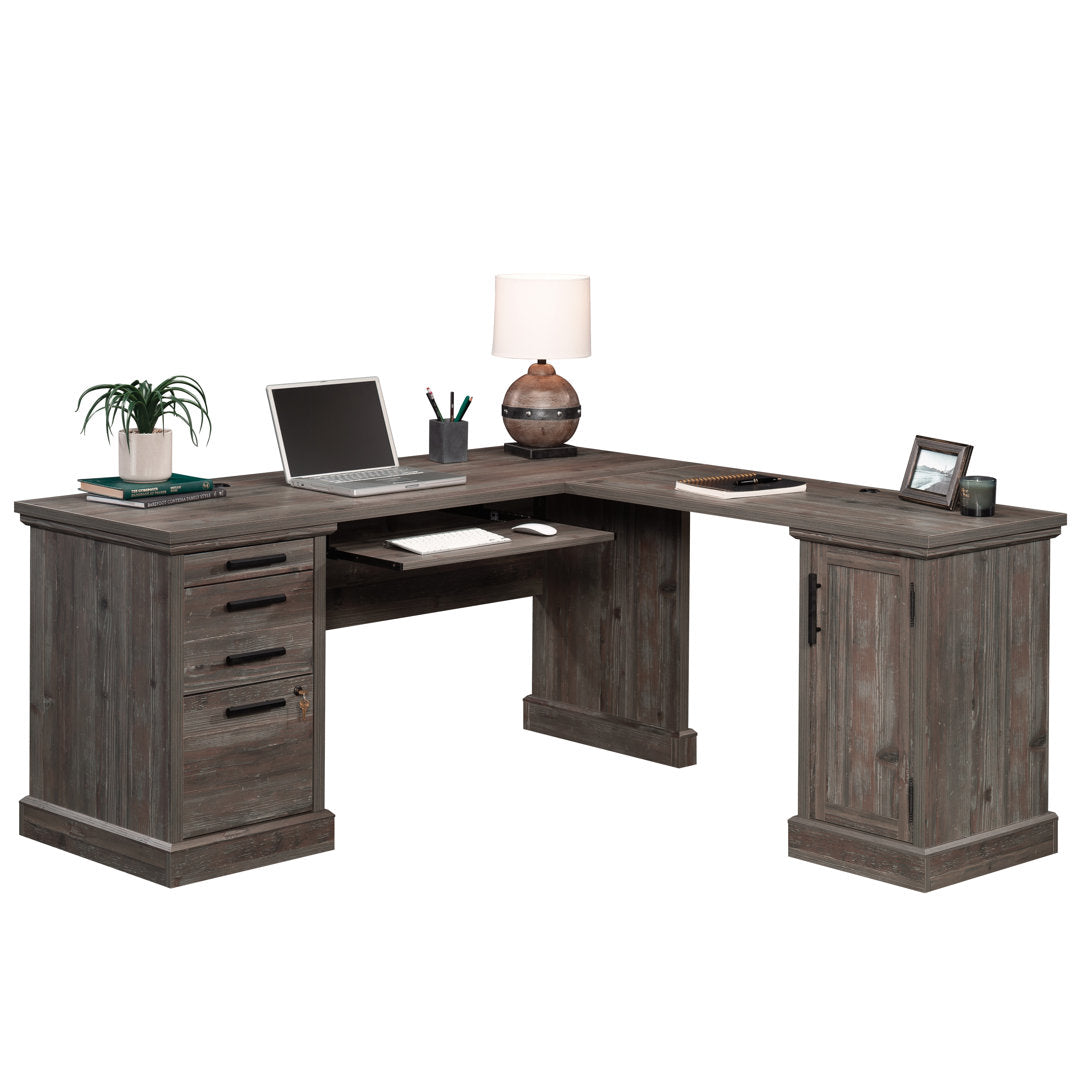 Aspen Post L-Shape Executive Desk Upper Square™ Color: Rustic Gray