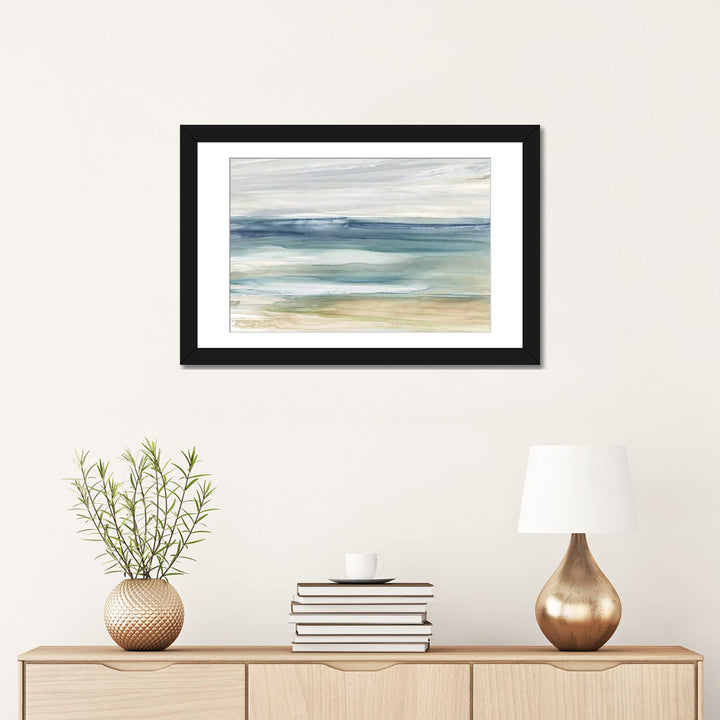 Ocean Breeze by Carol Robinson Painting Print The Twillery Co.® Size: 16'' H x 24'' W x 1'' D Format: Black Framed Paper, Mat Included: White