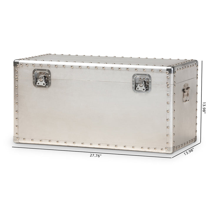 Serge French Industrial Metal Storage Trunk Breakwater Bay
