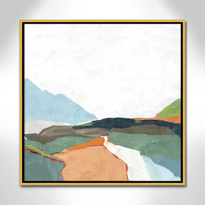 April Morning - Floater Frame Painting on Canvas Joss & Main Size: 25.5" H x 25.5" W x 2" D Format: Gold