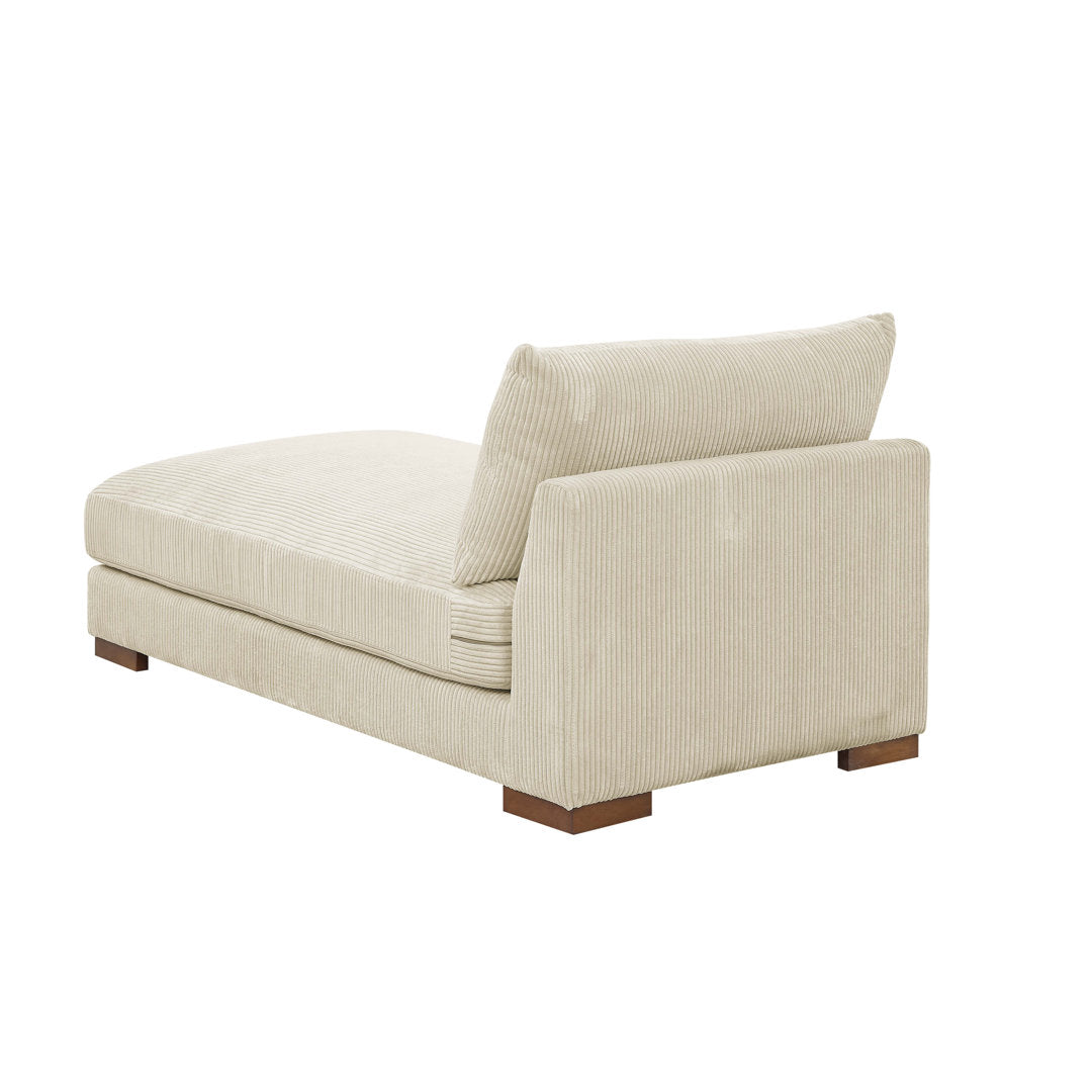 Ayvion Upholstered Chaise Lounge Wade Logan® Fabric: Beige Corduroy