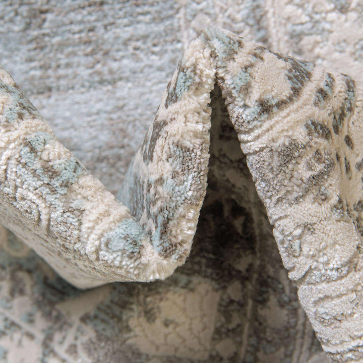 Teadora Gray/Light Blue/Ivory Area Rug Bungalow Rose Rug Size: Square 4'1"