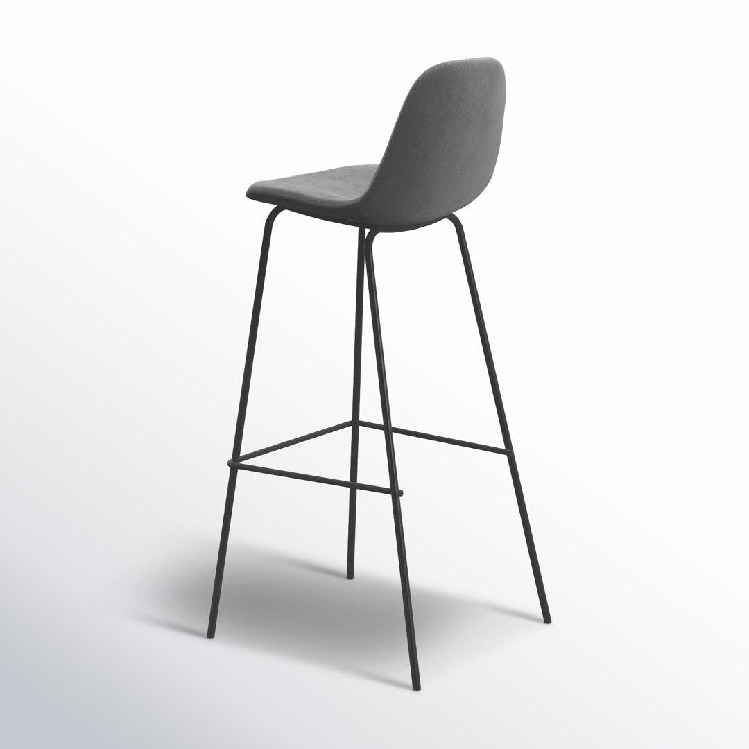 Kody Upholstered Bar & Counter Stool (Set of 2) AllModern Color: Platinum Velvet Seat Height: Bar Stool (30.5" Seat Height)