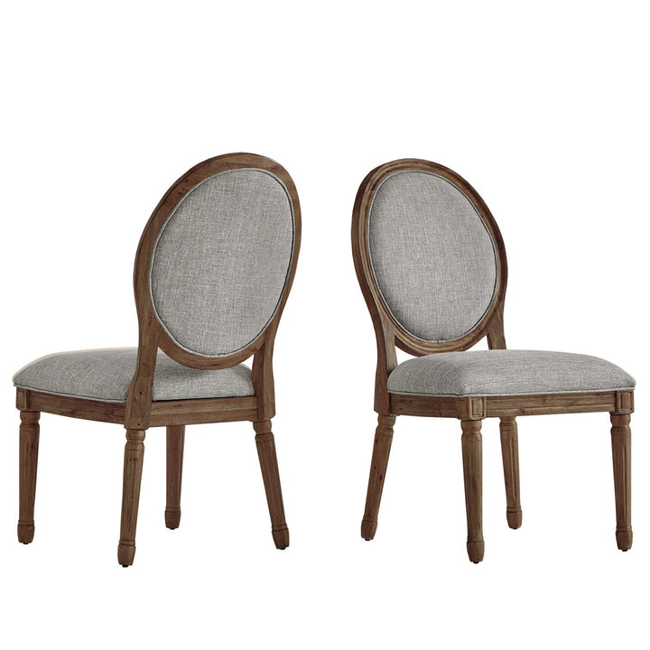 Libretto Linen Upholstered Side Chair (Set of 2) Kelly Clarkson Home Leg Color: Brown, Color: Gray Linen