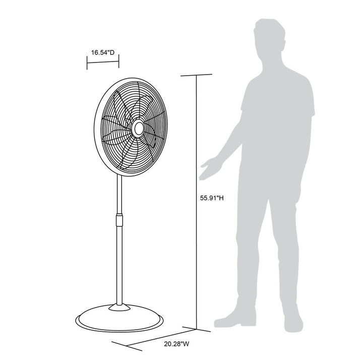 Summer Breeze Essentials Outdoor Misting Fan and Pedestal Fan Combination, 600 sq. ft. With 3 Fan Speeds and Metal Design Newair