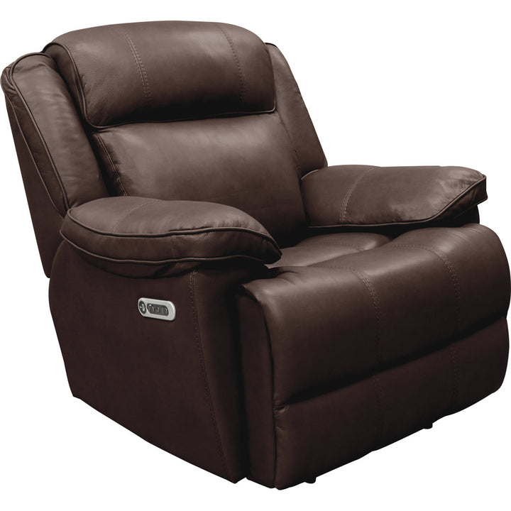 Milladore 41" Wide Genuine Leather Power Glider Standard Recliner Lark Manor™ Body Fabric: Brown