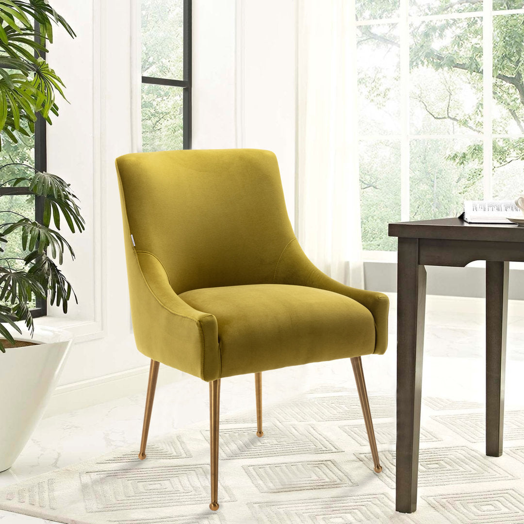 Surles Velvet Side Chair Everly Quinn Upholstery Color: Green