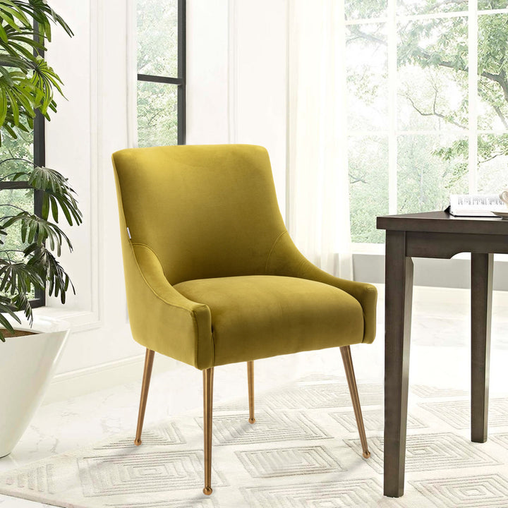 Surles Velvet Side Chair Everly Quinn Upholstery Color: Green
