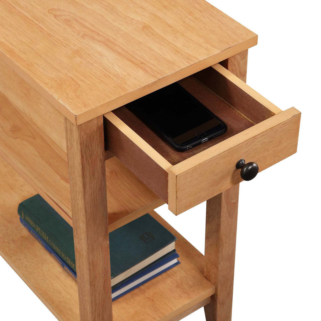 Carbin End Table with Drawer and Shelves Winston Porter Color: Natural