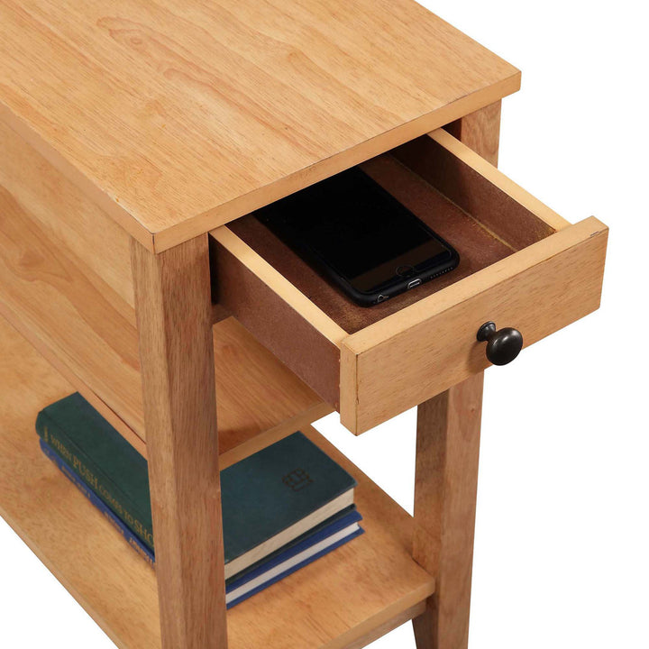 Carbin End Table with Drawer and Shelves Winston Porter Color: Natural