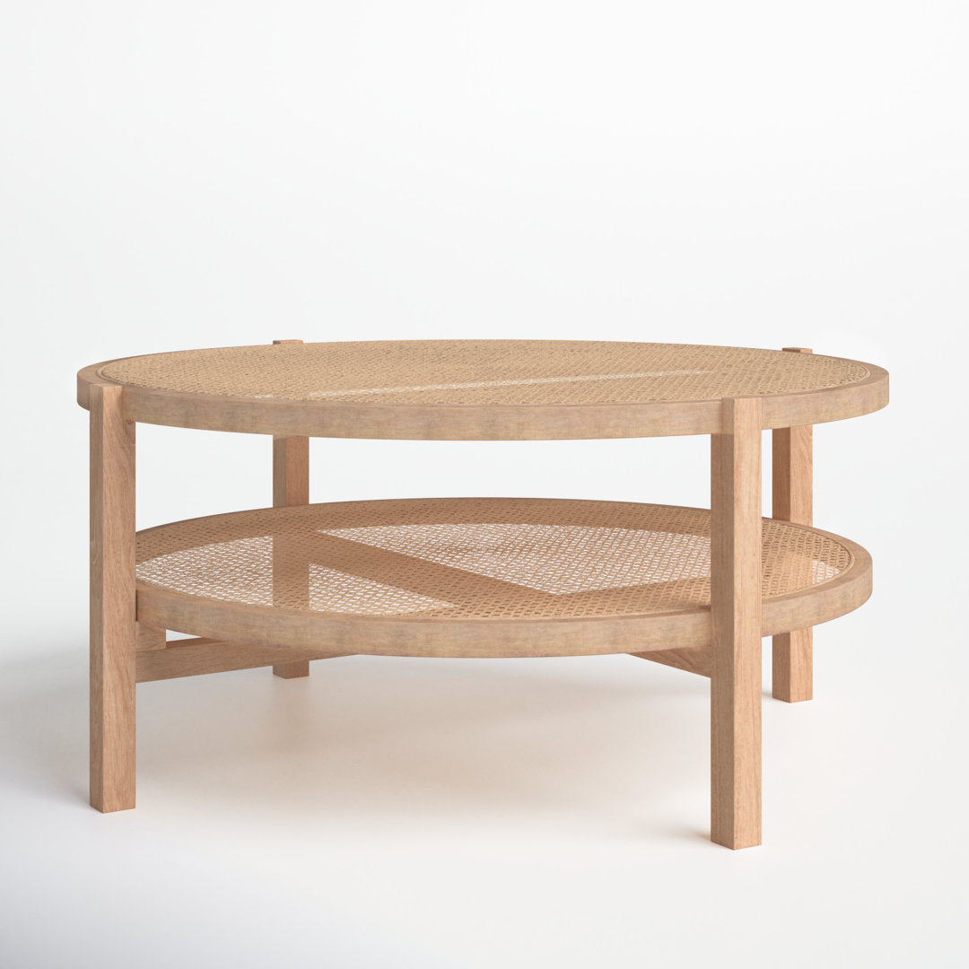IzabellaI Solid Wood Coffee Table with Storage Sand & Stable™ Table Base Color: Natural