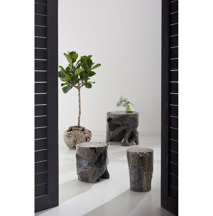 Black Wash Solid Wood Accent Stool Phillips Collection