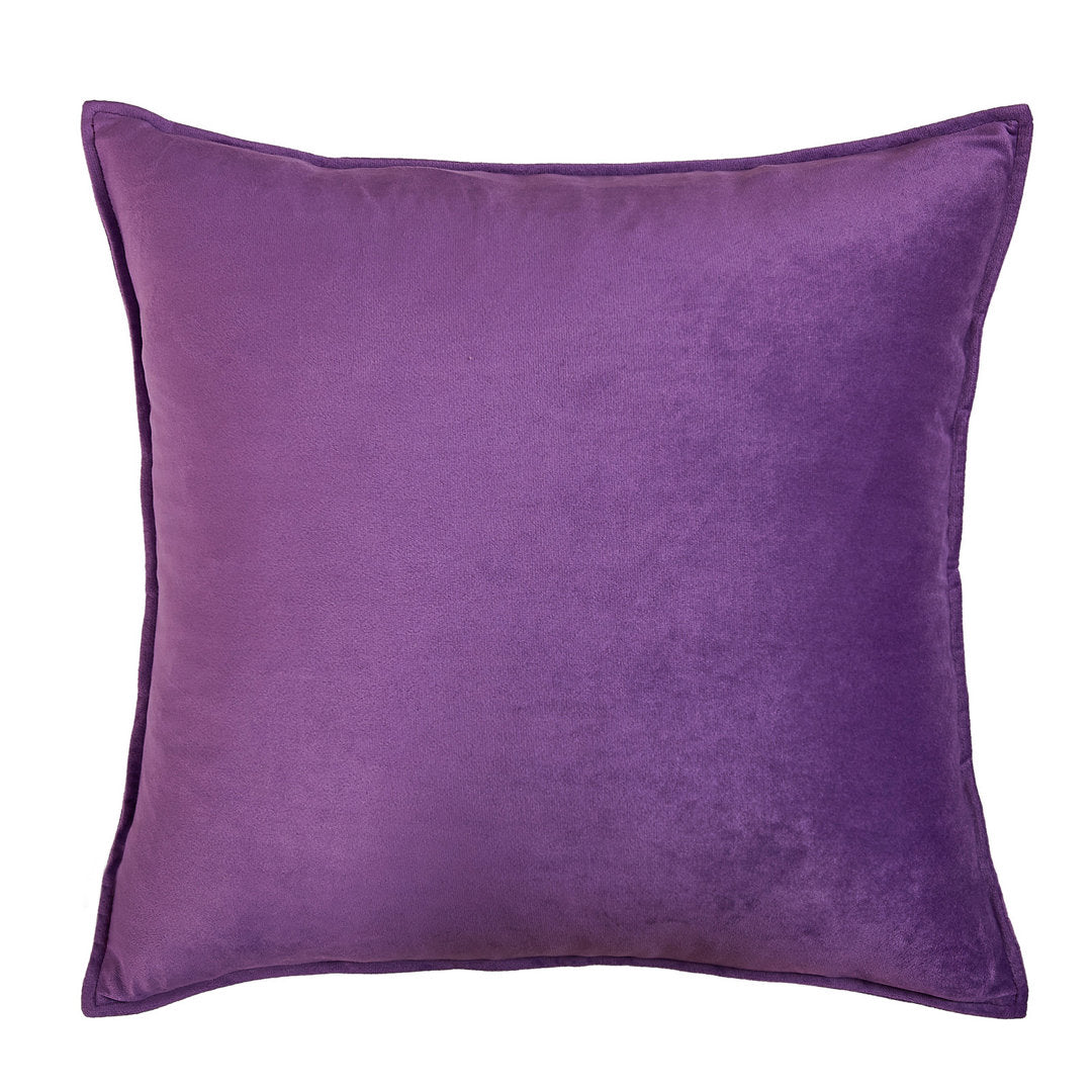 Square Velvet Pillow Cover & Insert WARISI Color: Violet Size: 16" H X 16" W x 5" D