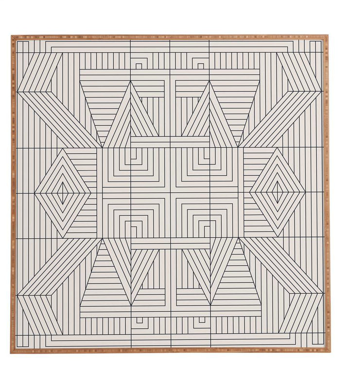 Line Mandala' - Picture Frame Graphic Art Print on Paper Mercury Row® Size: 20" H x 20" W x 1" D