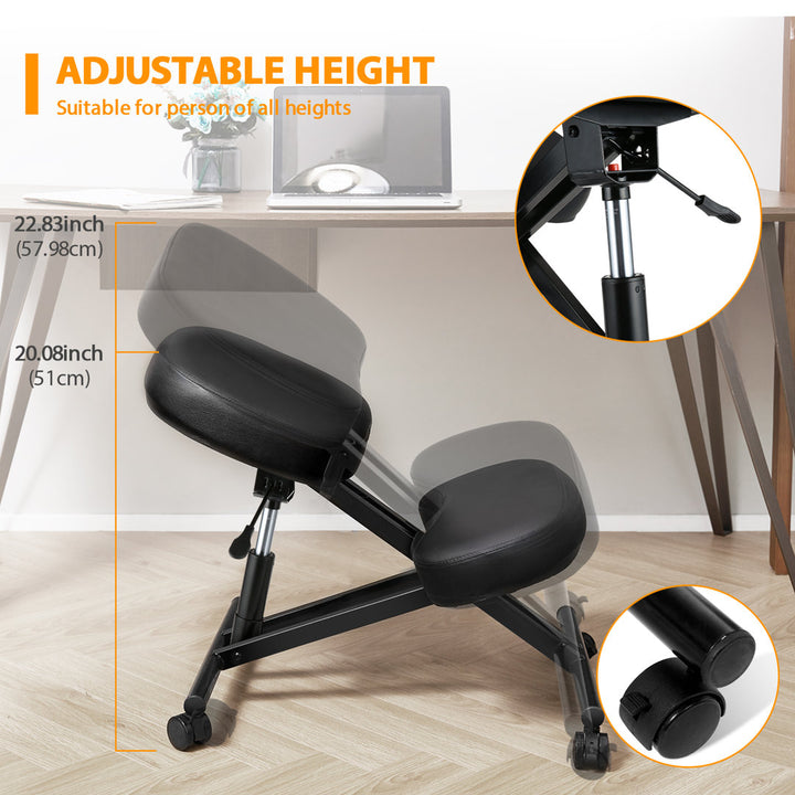 Ergonomic Kneeling Chair, Height Adjustable Stool With Thick Foam Cushions For Home And Office Inbox Zero