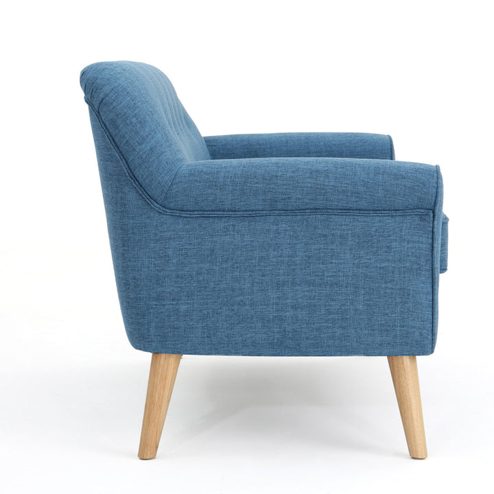 Deby 49.75" Flared Arm Loveseat George Oliver Upholstery Color: Muted Blue Polyester