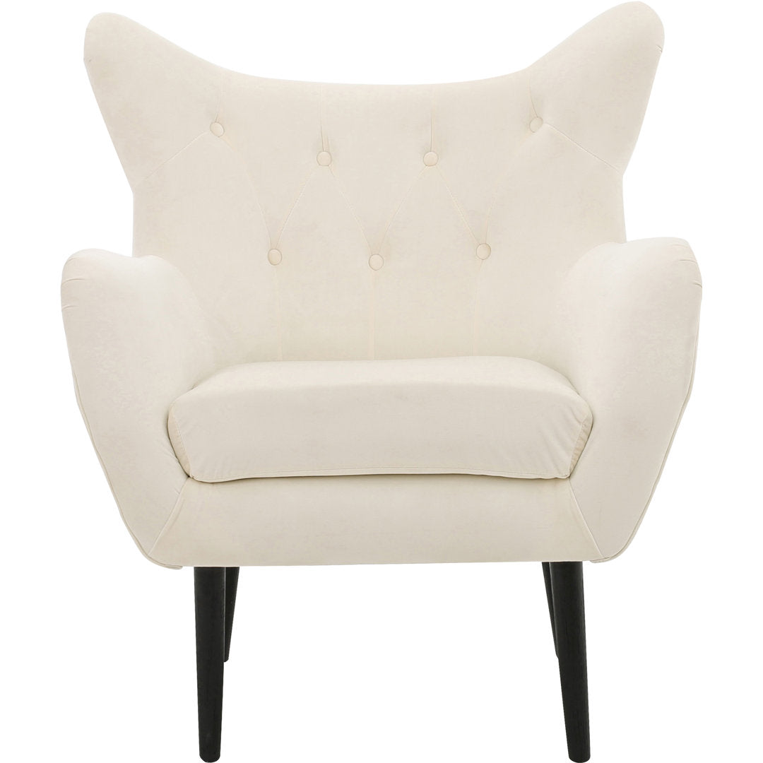 Danney 30'' Wide Tufted Velvet Wingback Chair House of Hampton® Fabric: Ivory Velvet