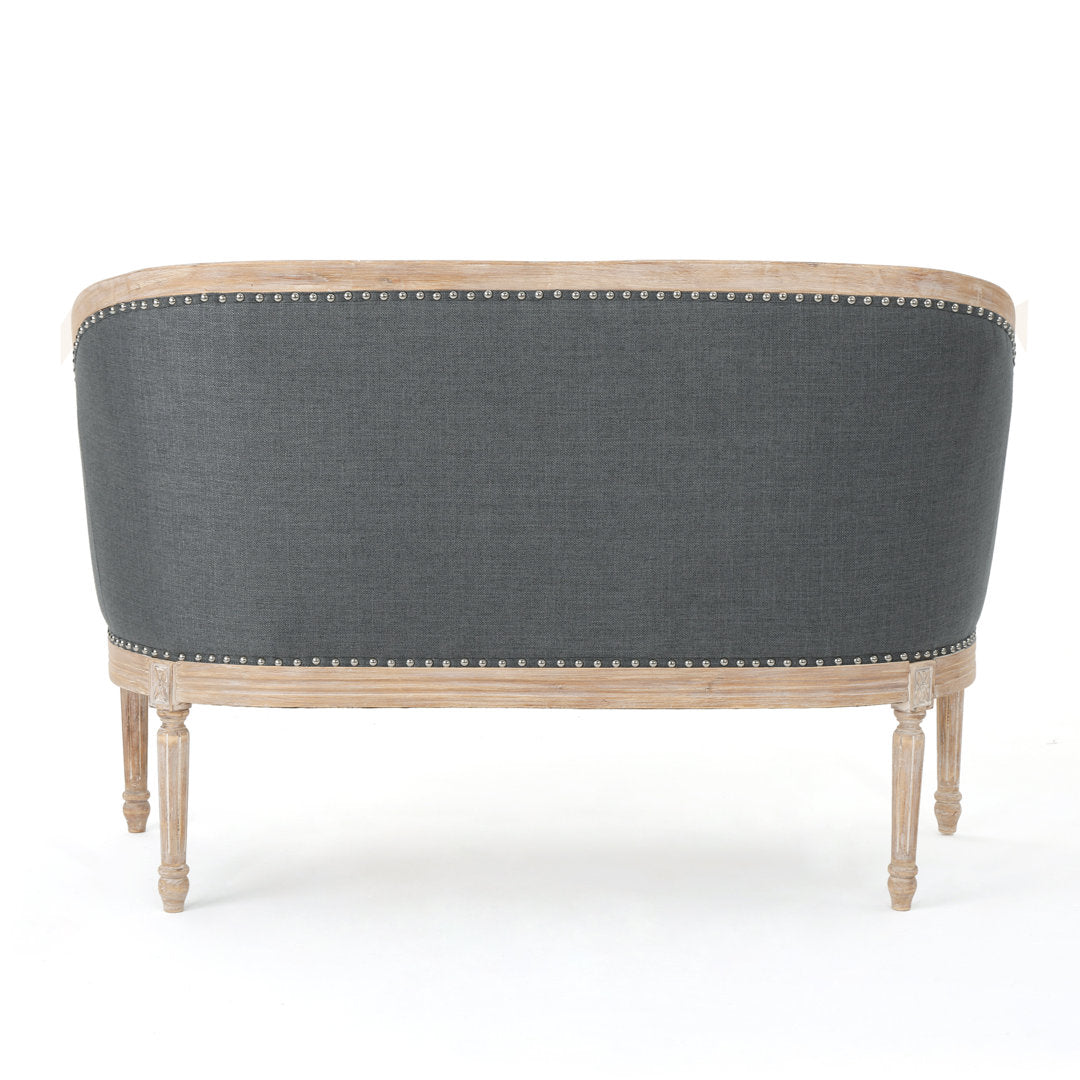 Atenea 49.5'' Upholstered & Birch Wood Loveseat August Grove® Upholstery Color: Dark Gray