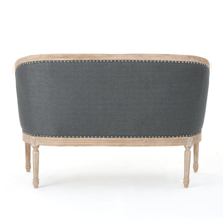 Atenea 49.5'' Upholstered & Birch Wood Loveseat August Grove® Upholstery Color: Dark Gray